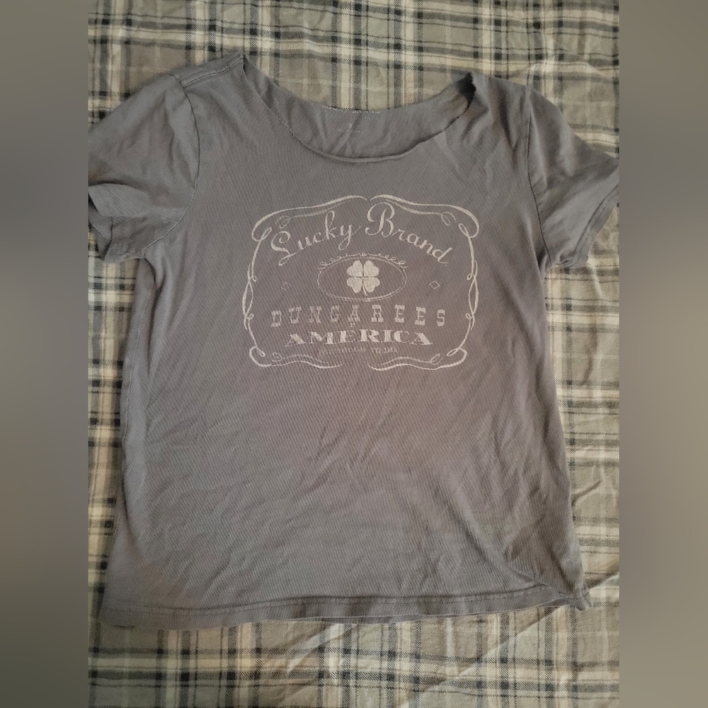 Lucky Brand Gray Graphic Tee